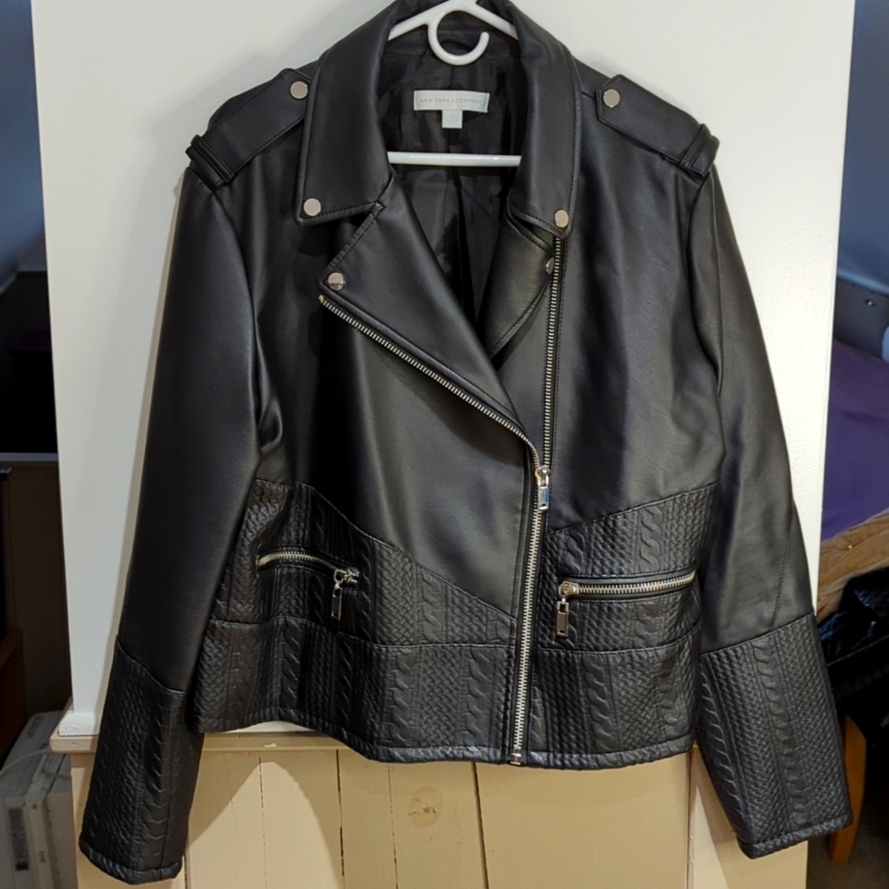 Embossed faux leather jacket